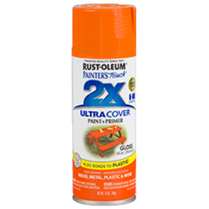 ספריי צבע כולל שכבת יסוד צבע כתום מבריק    -  ULTRA COVER 2X Gloss Real Orange Rust-Oleum