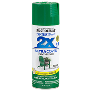 ספריי צבע כולל שכבת יסוד צבע ירוק דשא  -   ULTRA COVER 2X Gloss Meadow Green Rust-Oleum