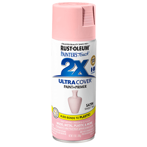 ספריי צבע כולל שכבת יסוד צבע ורוד משי -     ULTRA COVER 2X Satin Sweet Pea Rust-Oleum