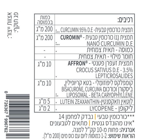 מבצע שלישייה ג'אלוקור ננו כורכומין (90 כמוסות) - קטגורי 5