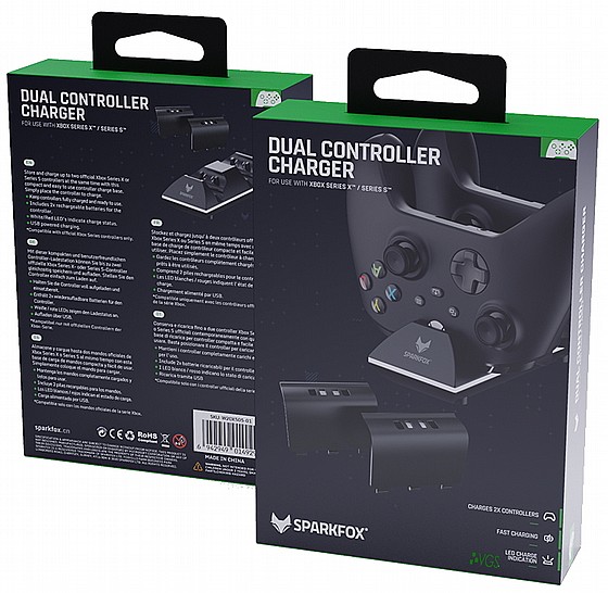 מטען כפול לבקרXBOX SERIES S/X מבית SPARKFOX יבואן רשמי