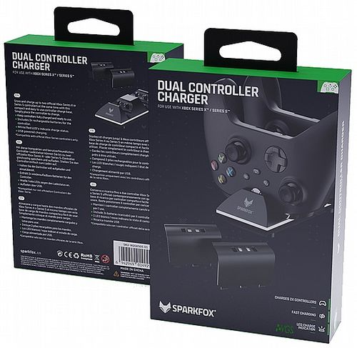 מטען כפול לבקרXBOX SERIES S/X מבית SPARKFOX יבואן רשמי
