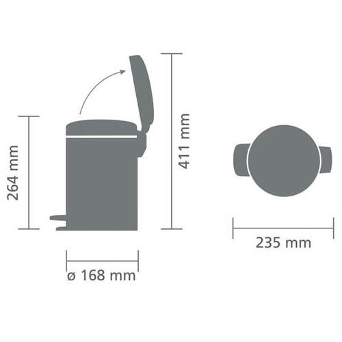 פח אשפה עגול 3 ליטר, זהב מטאלי Brabantia