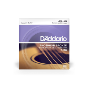 מיתרים לגיטרה אקוסטית דדריו – Daddario Phosphor Bronze EJ26 Acoustic  – 11-52