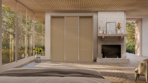 ארון הזזה 3 דלתות דגם EL200-42 - מסגרת עץ בצבעי הארון