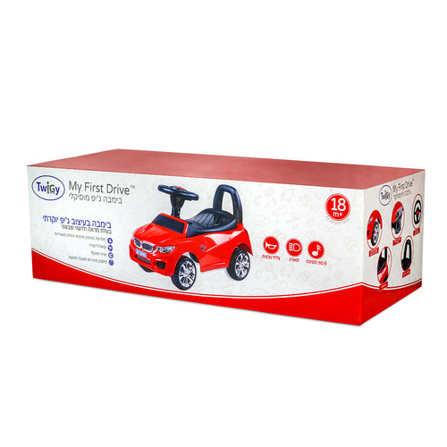 בימבה ג'יפ מוסיקלי לתינוק - ™My First Drive אדום - Red