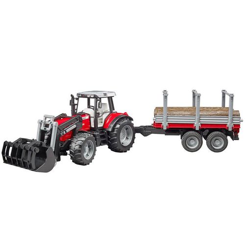 טרקטור מסי פרגוסון וכף ועגלה - BRUDER FERGUSON 02046