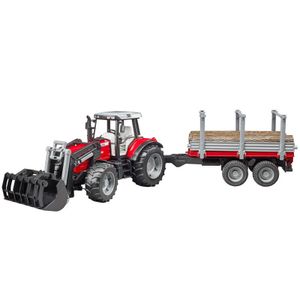 טרקטור מסי פרגוסון וכף ועגלה - BRUDER FERGUSON 02046