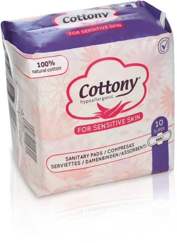 תחבושת דקה עם כנפיים 100% כותנה לספיגה מוגברת - Cottony