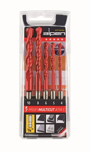 סט מקדחים לכל מטרה אוניברסלי (כניסה ביט) ALPEN MultiCut ATM 5 Profi