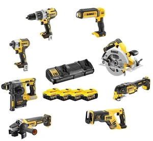 סט 18V מולטי 8 כלים בראשלס + 4 סוללות DeWALT DCK853P4 BL 5Ah