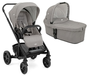 עגלה משולבת כולל אמבטיה+ טיולון+ סלקל דגם Chrome-Pebble- אפור בהיר