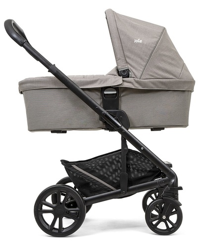 עגלה משולבת כולל אמבטיה+ טיולון+ סלקל דגם Chrome-Pebble- אפור בהיר