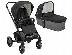 עגלה משולבת כולל אמבטיה+ טיולון+ סלקל דגם Chrome-Shale- שחור
