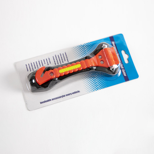 פטיש לשבירת חלון וחיתוך חגורת בטיחות בעת חירום