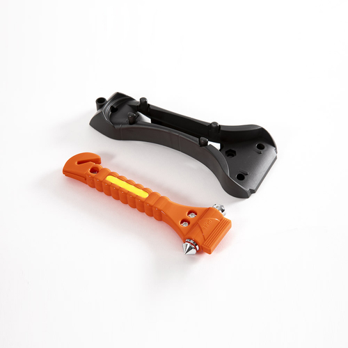 פטיש לשבירת חלון וחיתוך חגורת בטיחות בעת חירום