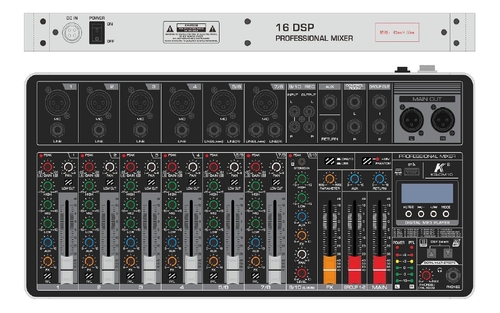 מיקסר 10 ערוצים סליידים עם אפקטים והקלטה KARSECT KG-DM10 BLUETOOTH