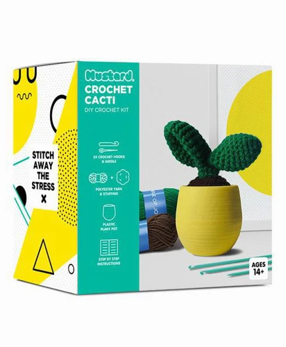 עציץ צבעי הקשת לסריגה עצמית Crochet Cacti Rainbow