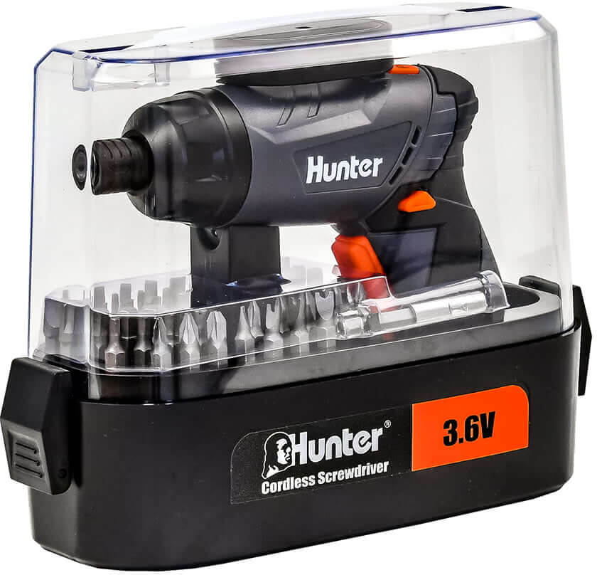 מברגה קומפקטית 3.6V ליתיום  52 ביטים  סוללה Hunter  1.5A 