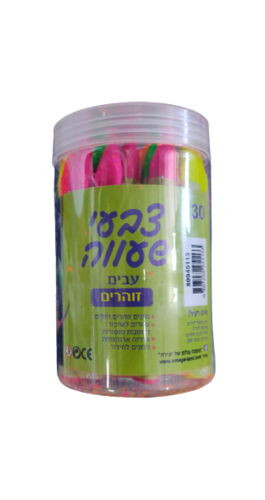 גירי שעווה עבים זוהרים בכוס - 30 צבעים אומגה