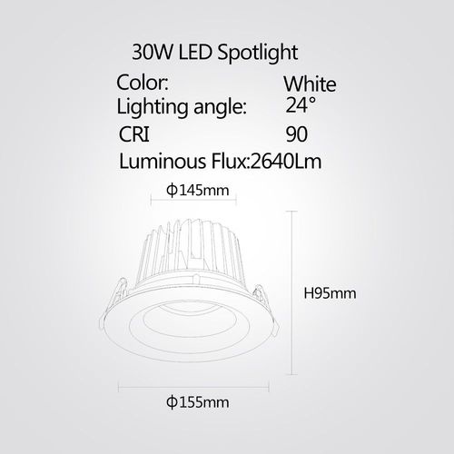 שקוע תקרה לבן סעד לד 30W 4000K