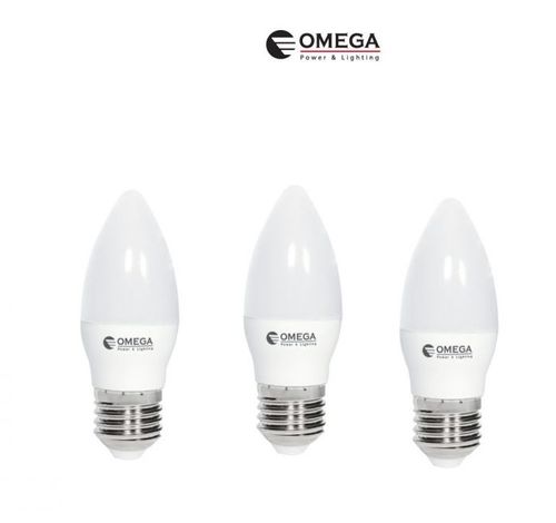 3 יחידות נורות לד נר OMEGA E27 7W  אור יום