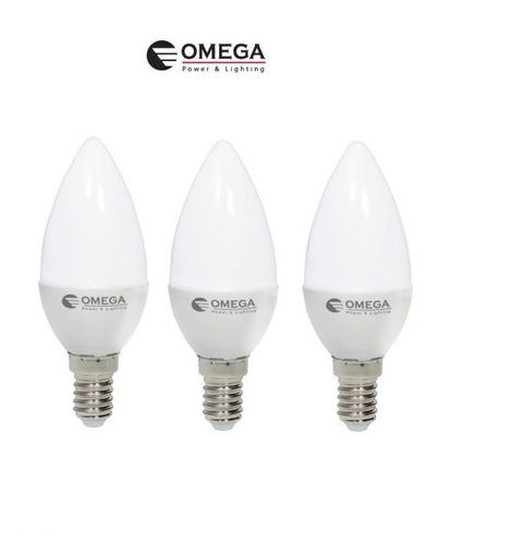 3 יחידות נורות לד נר OMEGA E14 7W  אור יום