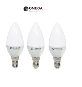 3 יחידות נורות לד נר OMEGA E14 7W אור יום