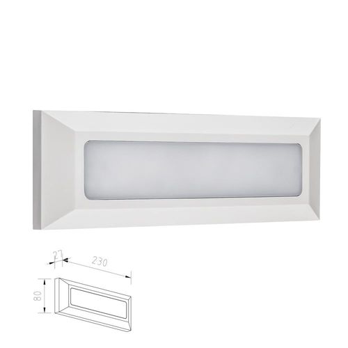 מנורת קיר חומה  4W IP65 3000K  ( לבן )