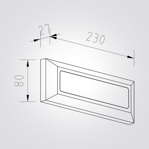 מנורת קיר חומה מלבני 4W CCT IP65 ( אפור )