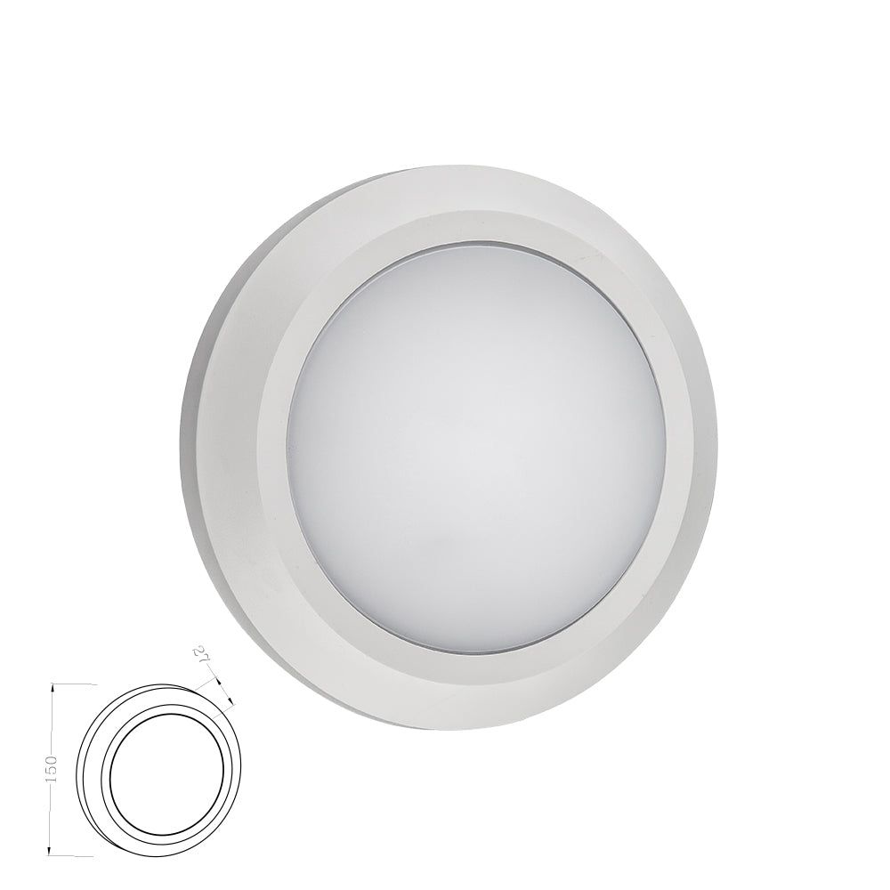 מנורת קיר חומה עגול 3W CCT IP65  ( לבן )
