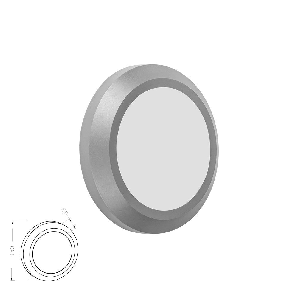 מנורת קיר חומה עגול 3W CCT IP65  ( אפור )