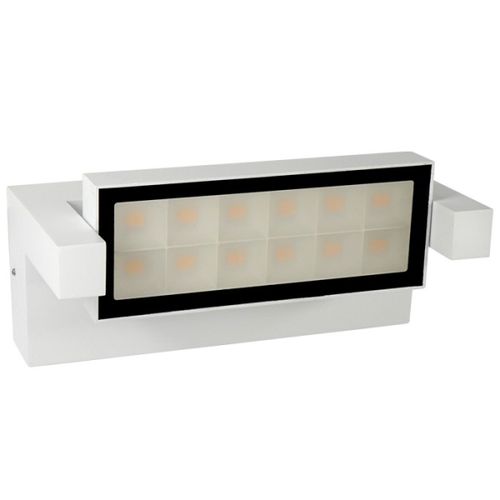 מנורת קיר מתכוונן 18W גוף לבן מוגן מים 2700K אור חם IP54