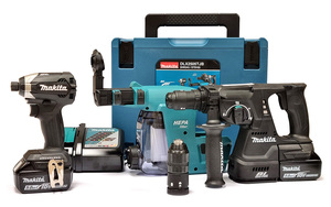 סט ליתיום שחור פטישון, שואב ואימפקט 18Vתוצרת Makita
