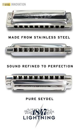 מפוחית בלוז מקצועית wilde rock tuning SEYDEL LIGHTNING 1847 