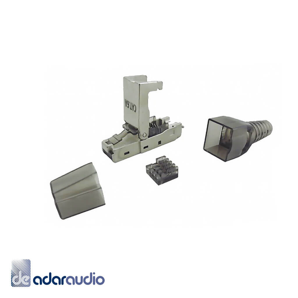 קונקטור זכר RJ45 מסוכך להרכבה על כבל CAT6a / CAT7 ללא צורך בכלים