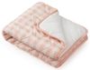 שמיכת תינוק קווילט רב עונתית עם מילוי 100% כותנה 80x80 ס"מ - משבצות ורוד