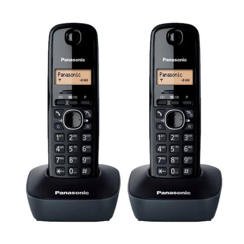 זוג טלפונים אלחוטיים Panasonic KXTG1612 פנסוניק - שחור