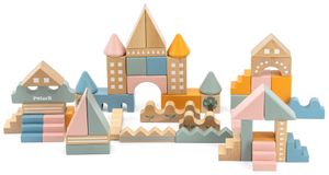 דלי עם 50 לבני עץ צבעוניות - העיר שלי מסדרת דב הקוטב