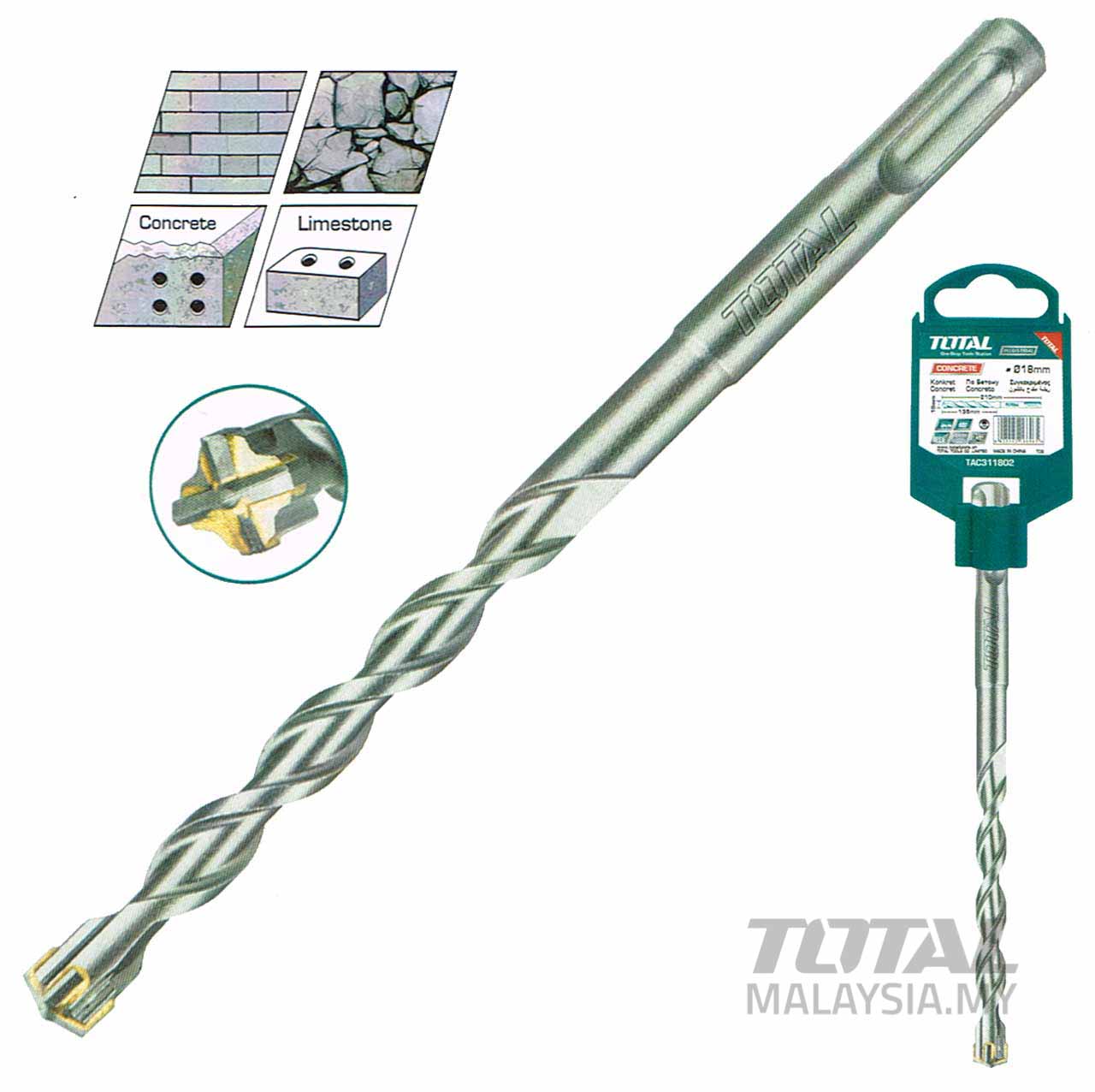 מקדח SDS Plus 160 מ"מ TAC310602C TOTAL