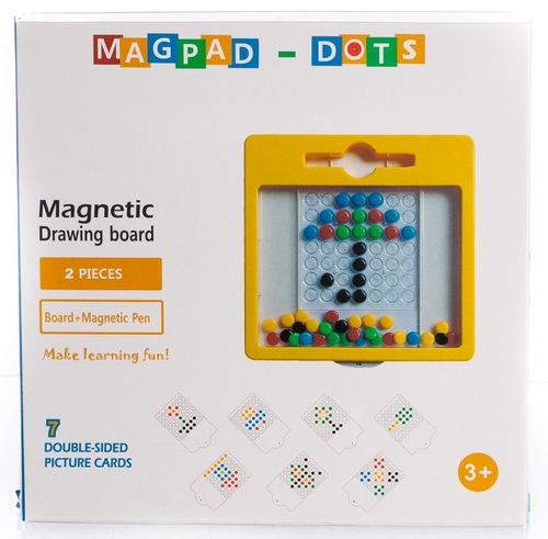 משחק לוח כפתורים מגנטי MAG PAD עם עט ו 7 כרטיסיות דו-צדדיות