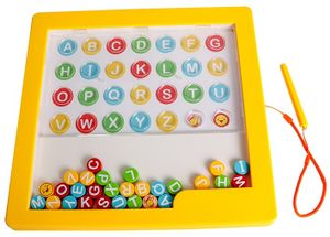 משחק לוח כפתורים מגנטי MAG PAD עם עט ו 6 כרטיסיות דו-צדדיות להכרת אותיות באנגלית והתאמת תמונות