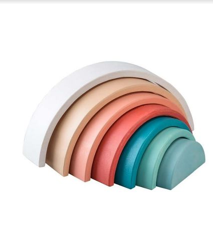 משחק הרכבה 7 חלקים מעץ לפעוטות מגילאי שנה וחצי - כחול