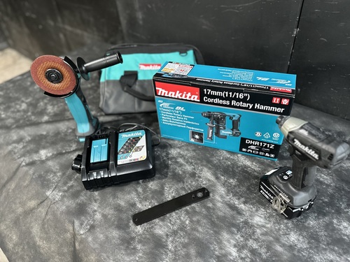 סט פטישון DHR171 + מברגה XDT15 + משחזה DGA452 + סוללה 3.0AH ומטען