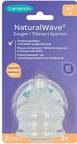 פטמות האכלה NaturalWave זרימה איטית 2 יחידות Lansinoh