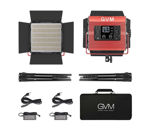 קיט 2 פנסי לד צבעוני RGB לאולפן GVM-1200D