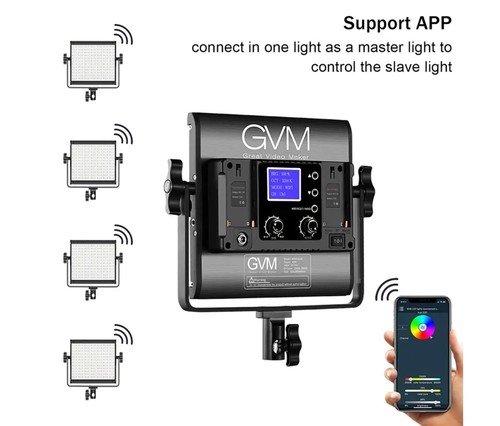 קיט 3 פנסי לד GVM 800D-RGB-3L