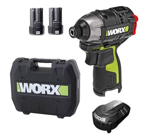 מברגת אימפקט נטענת בראשלס +2 סוללות ומטען WORX   - WU132 BL 12V 