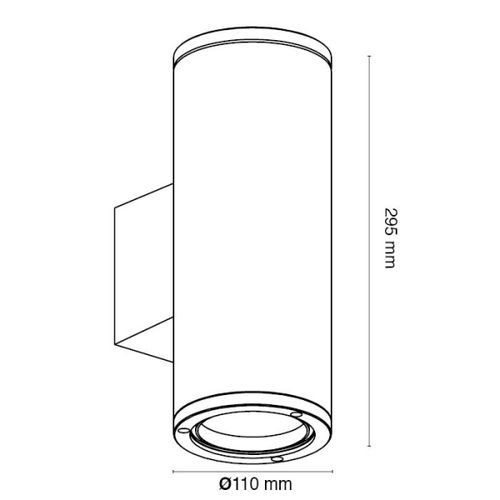 צמוד קיר UPnDOWN עדן אפור אור חם IP65 Hongli 2x16W 3000K