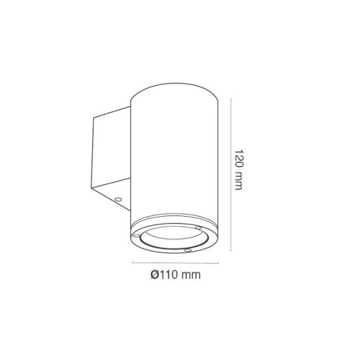 צמוד קיר DOWN עדן שחור אור חם IP65 CREE® 8W 2900K